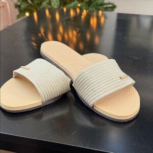 Elegant Cream Slide Sandals